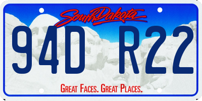 SD license plate 94DR22