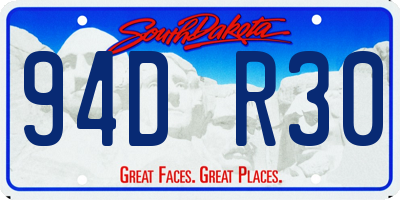 SD license plate 94DR30