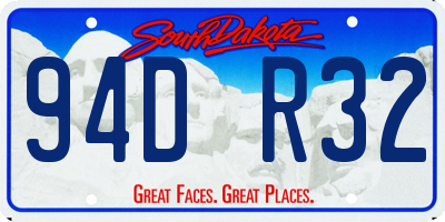 SD license plate 94DR32