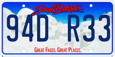 SD license plate 94DR33
