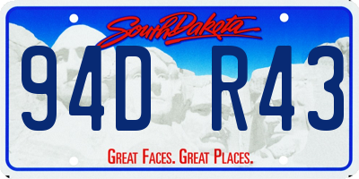 SD license plate 94DR43
