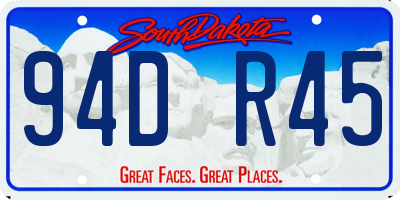 SD license plate 94DR45