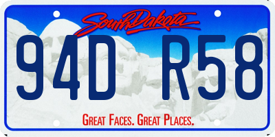 SD license plate 94DR58