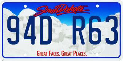 SD license plate 94DR63