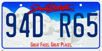 SD license plate 94DR65