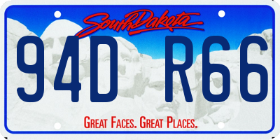 SD license plate 94DR66