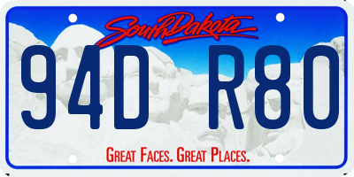 SD license plate 94DR80
