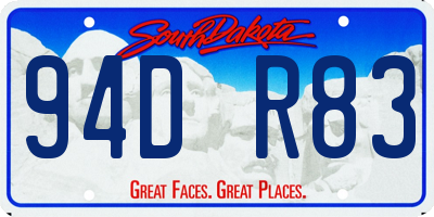 SD license plate 94DR83