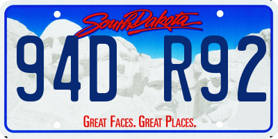 SD license plate 94DR92