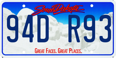 SD license plate 94DR93