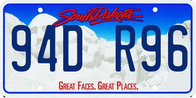 SD license plate 94DR96
