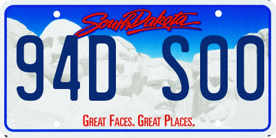 SD license plate 94DS00