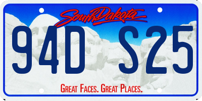SD license plate 94DS25