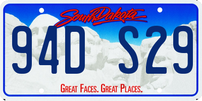 SD license plate 94DS29