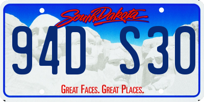 SD license plate 94DS30