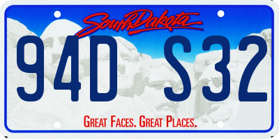 SD license plate 94DS32
