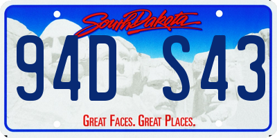SD license plate 94DS43