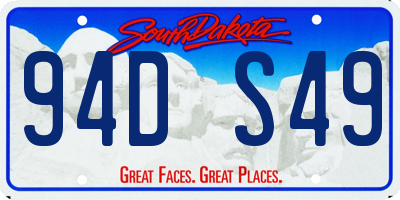 SD license plate 94DS49