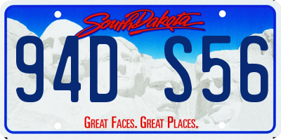SD license plate 94DS56