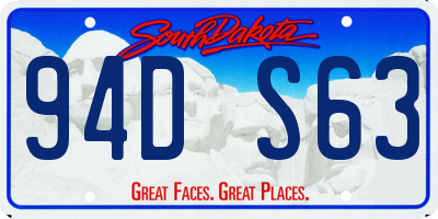 SD license plate 94DS63