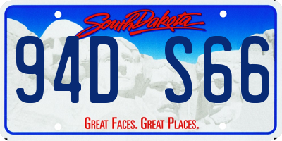 SD license plate 94DS66