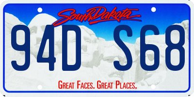 SD license plate 94DS68
