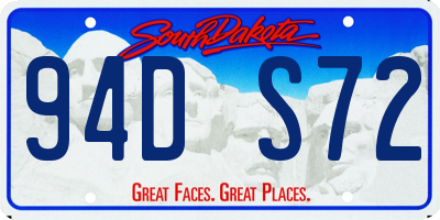 SD license plate 94DS72