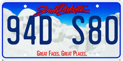 SD license plate 94DS80