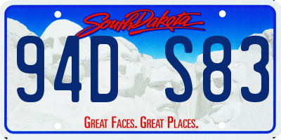 SD license plate 94DS83