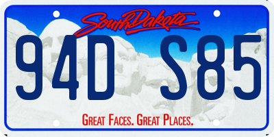 SD license plate 94DS85