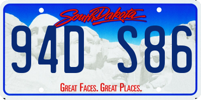 SD license plate 94DS86