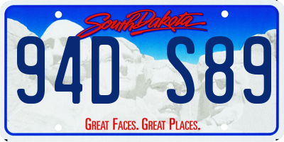 SD license plate 94DS89