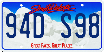 SD license plate 94DS98