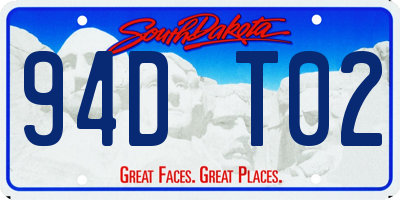 SD license plate 94DT02