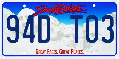 SD license plate 94DT03