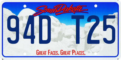 SD license plate 94DT25