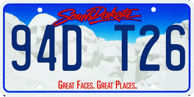 SD license plate 94DT26