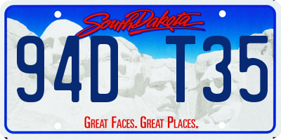 SD license plate 94DT35