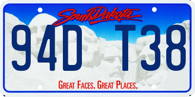 SD license plate 94DT38