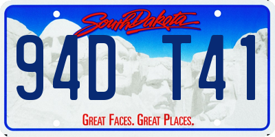 SD license plate 94DT41