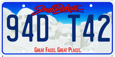SD license plate 94DT42