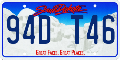 SD license plate 94DT46