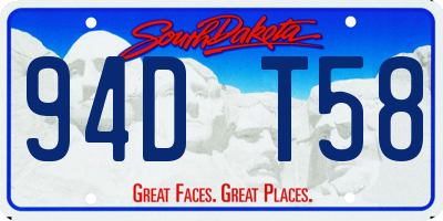 SD license plate 94DT58