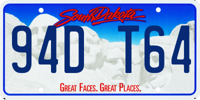SD license plate 94DT64