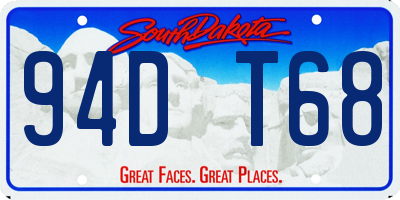 SD license plate 94DT68
