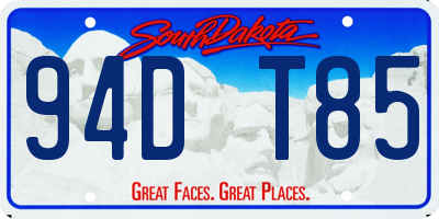 SD license plate 94DT85
