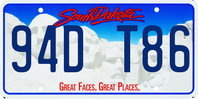 SD license plate 94DT86
