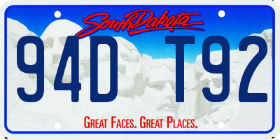 SD license plate 94DT92