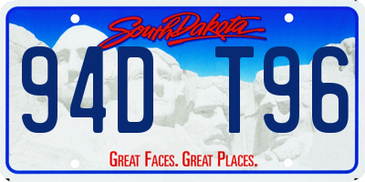 SD license plate 94DT96