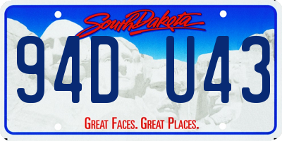 SD license plate 94DU43